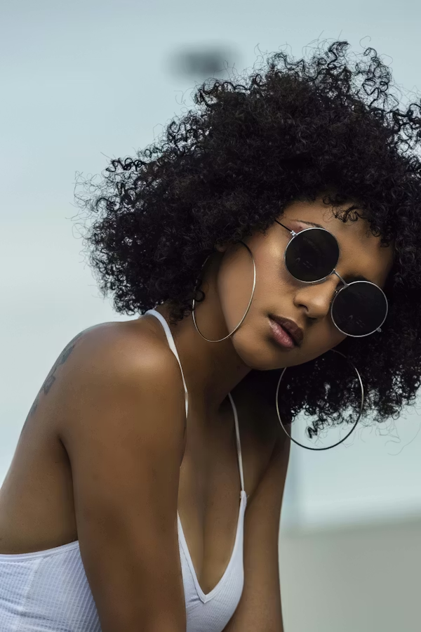 Bold curls editorial portrait